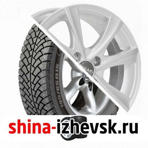 Колесо в сборе BF Goodrich G Force Stud 195/60 R15 Q 92 + СКАД Мальта 6xR15 4×100 ET45 DIA67.1 Белый в Ижевске